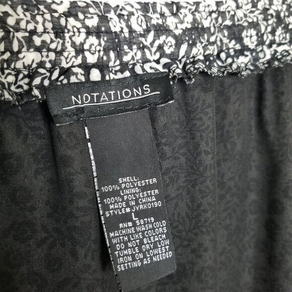 Notations Size L Skirt Tiered Ruffle Floral Crinkle Chiffon CottageCore Country - Picture 6 of 6